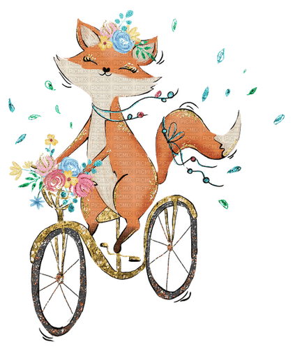 kikkapink fox bike funny - zadarmo png