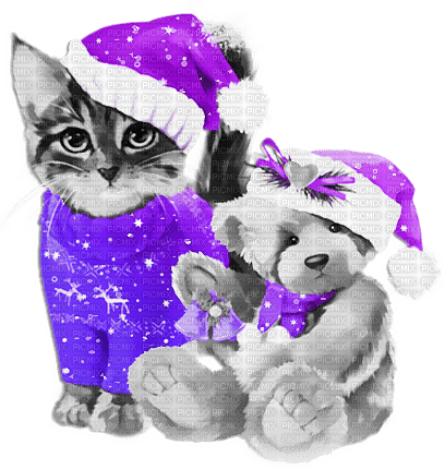 soave deco christmas winter animals cat bear toy - 無料png