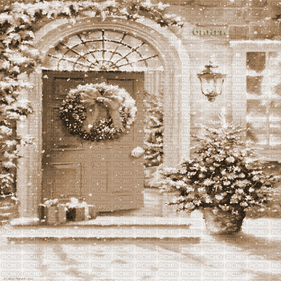Y.A.M._New year Christmas background Sepia - Бесплатни анимирани ГИФ