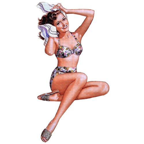 dolceluna pinup summer woman vintage - ücretsiz png