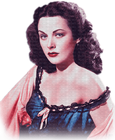 soave woman vintage face hedy lamarr  blue pink - δωρεάν png