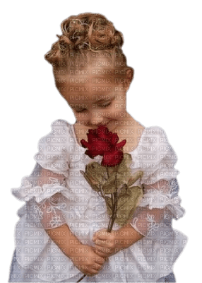 Girl with a rose - nemokama png