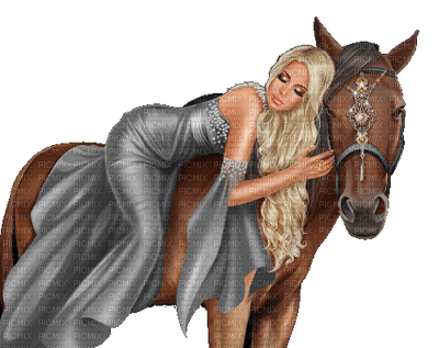 kvinna-häst - 免费PNG