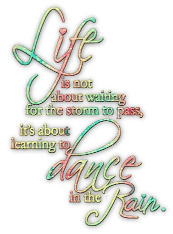 soave text rain life dance pink green yellow - png gratis