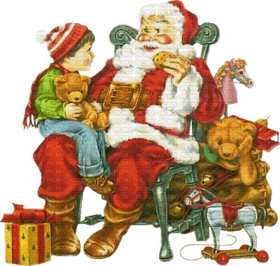 Père Noël cadeaux Noël_Père Noël cadeaux Noël_tube - PNG gratuit