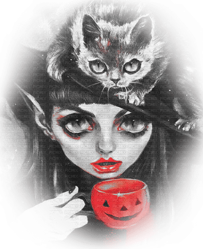 soave woman girl halloween witch cat black - ingyenes png