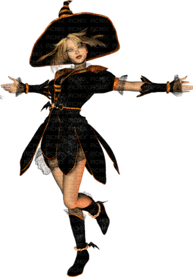 Kaz_Creations Halloween Witch Poser Dolls - png gratis