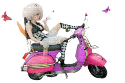 woman with motor scooter bp - ücretsiz png