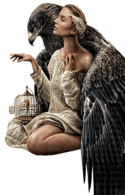 Kaz_Creations Woman Femme Birds Bird - бесплатно png