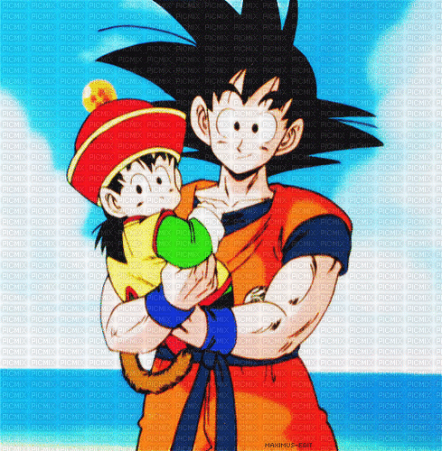 Goku and Gohan ❤️ elizamio - Gratis geanimeerde GIF