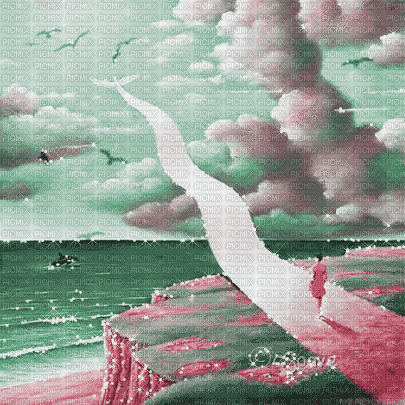 soave background animated surreal pink green - Gratis geanimeerde GIF