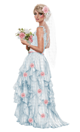 woman femme avec fleur mariée - png gratuito