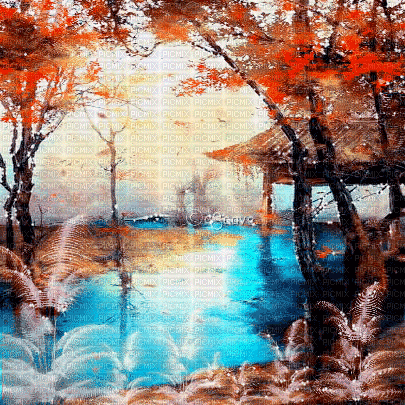 soave background animated oriental autumn water - Animovaný GIF zadarmo