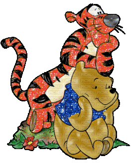 winnie le pooh et tigre - Бесплатный анимированный гифка