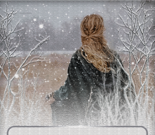 Background Winter Woman - GIF animasi gratis