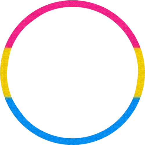 Pan Pride circle round frame - gratis png
