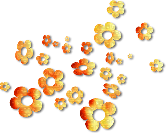 soave deco flowers scrap  spring yellow orange - PNG gratuit