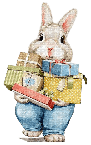 Gift.Cadeau.Lapin.Rabbit.Victoriabea - Free PNG