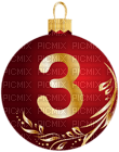 Kaz_Creations Numbers Christmas Bauble Ball 3 - ilmainen png