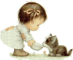 R.M. Cutie with Kitten - GIF animado gratis