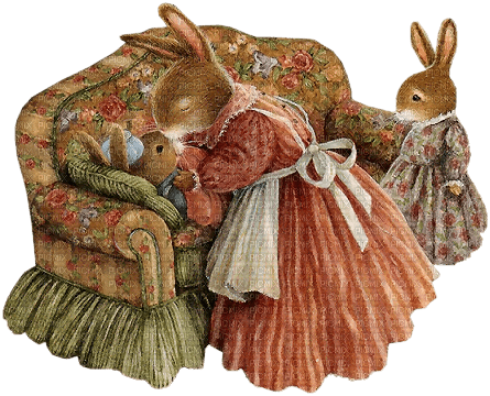 Mother Rabbit with Baby Bunnies - безплатен png