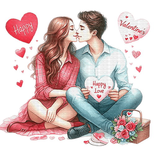 ♡§m3§♡ vday couple red image cute png - zdarma png