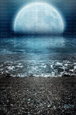 Refleto da lua no mar - Nemokamas animacinis gif