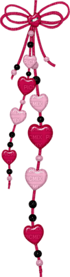 Kaz_Creations Deco Heart Love Colours Beads Hanging Dangly Things - Free PNG