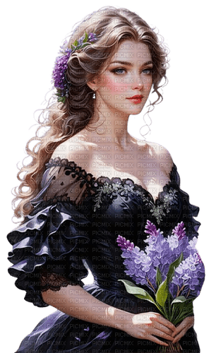 loly33 femme lilas - 無料png