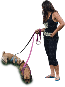 Kaz_Creations Woman Femme Walking Dogs Dog - Free PNG