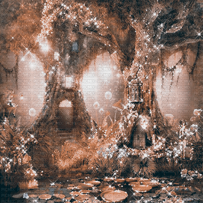 background animated fantasy forest tree - Besplatni animirani GIF