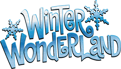 text winter wonderland frozen blue snow - kostenlos png