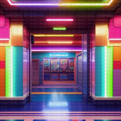 Neon Rainbow Mall Shop - Free PNG