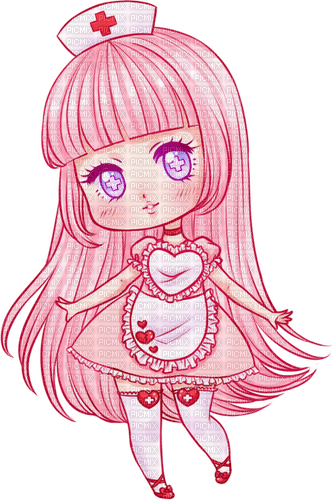 anime pink nurse girl - 免费PNG