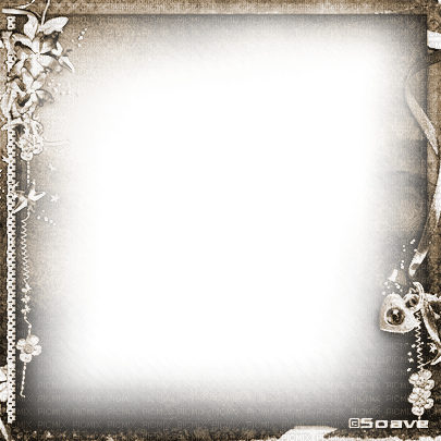 soave frame vintage flowers valentine heart sepia - 免费PNG