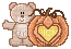 bear and pumpkin heart - GIF animasi gratis