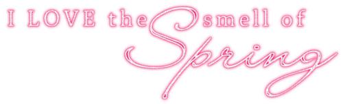 I Love the smell of Spring.Text.Pink - png gratis