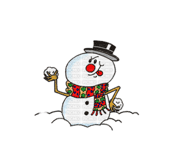 Snow, Snowman, Snowballs, Snowball Fight, Winter, Christmas, X-Mas, Gif - Jitter.Bug.Girl - GIF animado gratis