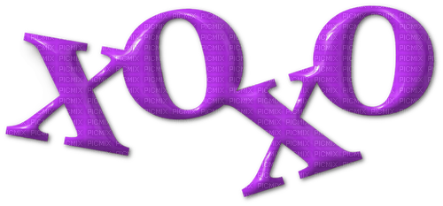 XOXO.Text.Purple - bezmaksas png