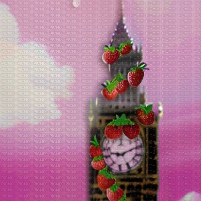 Strawberry covered Big Ben - PNG gratuit