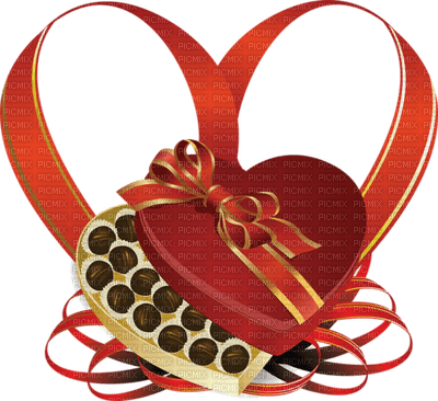 Kaz_Creations Love Heart Valentines Ribbons Bows Chocolates - png grátis