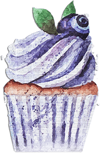 soave deco  fruit summer  blueberries cake cup - безплатен png