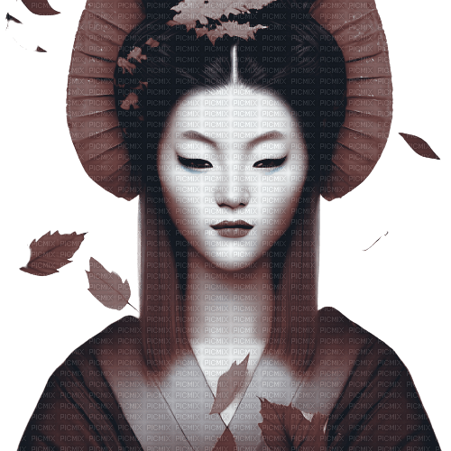 kikkapink autumn woman geisha - фрее пнг