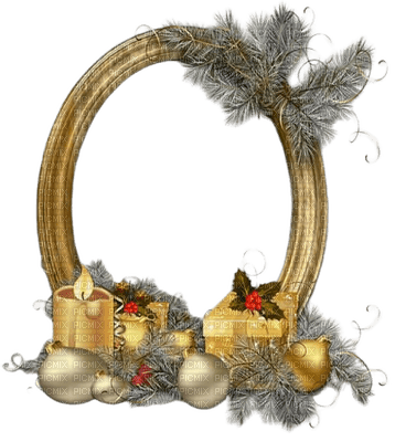 frame cadre rahmen gold vintage  christmas noel xmas weihnachten Navidad рождество natal tube - PNG gratuit