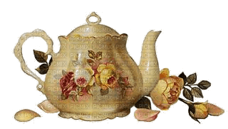 Teekanne, Kaffeekanne, Rosen, Vintage - kostenlos png
