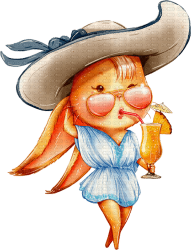 kikkapink deco fox girl summer cocktail hat - besplatni png