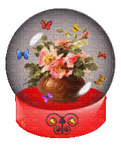 butterfly snow globe - Free animated GIF