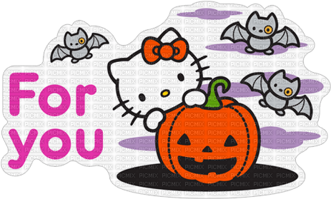 Halloween bat citrouille for you hello kitty - ilmainen png