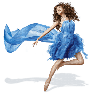 femme bleu woman blue - 免费PNG