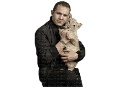 man with animal bp - zdarma png